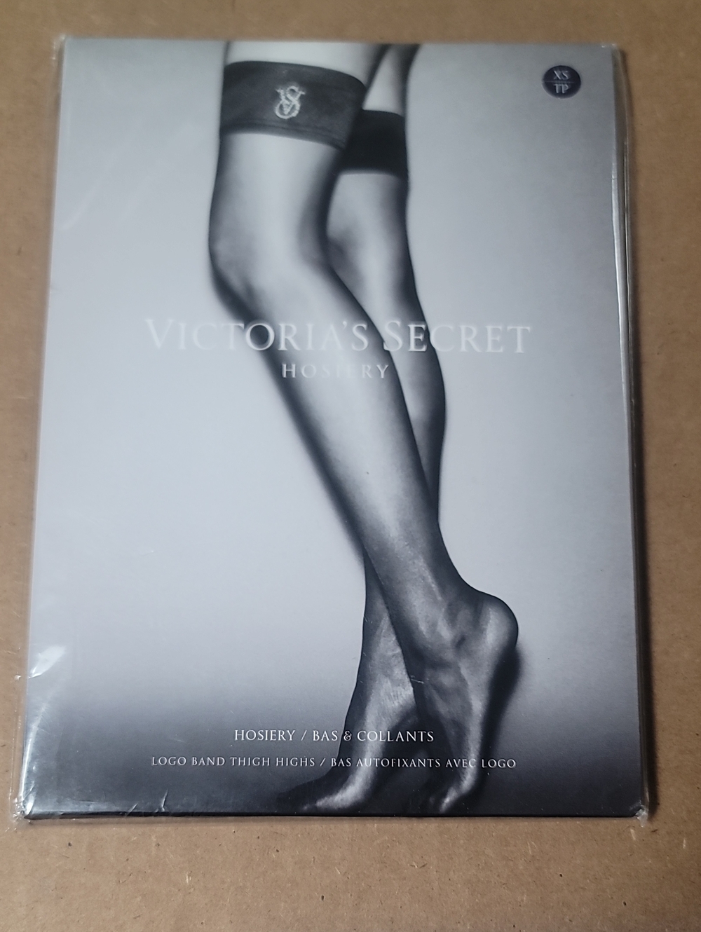 Victoria's secret crystal logo shine thigh high stockings NIGHT OCEAN XS BLUE